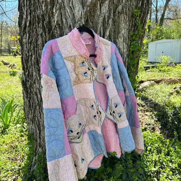 handmade, upcycled quilt + blanket coats - Picture 2 of 13